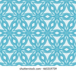 Abstract seamless geometry pattern. mirror transformation of geometry shapes. Vector illustration. For the interior design, printing, textile industry. Blue color