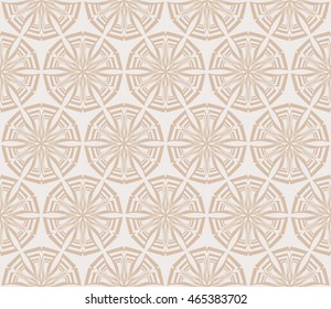 Abstract seamless geometry pattern. mirror transformation of geometry shapes. Vector illustration. For the interior design, printing, textile industry. Beige color