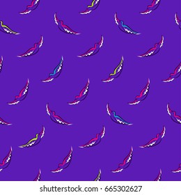 Abstract seamless girlish pattern on purple backdrop with lines silhouette fowl. Birds repeated backdrop for fashion textile, clothes, wrapping paper.