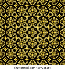 Abstract seamless golden pattern in arabic style, vector background
