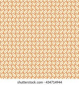 Abstract seamless graphic pattern. Crossing horizontal and vertical wavy lines form puzzle shaped elements on the background of square frames ornament. Vector illustration for fabric, paper and other