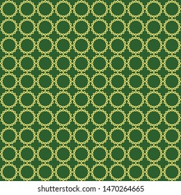 Abstract seamless green islamic pattern, vector design