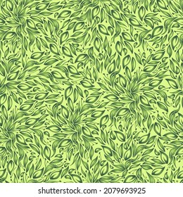 Abstract seamless green pattern. Vector monochrome background