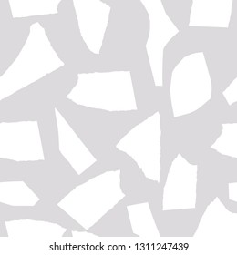 Abstract seamless grey background of pieces of paper . Modern background resembling print for fabric, paper, cover, interior and other uses.