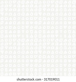 Abstract seamless grey pattern with hand drawn triangles, circles and squares for wrapping paper. Graphic vector background