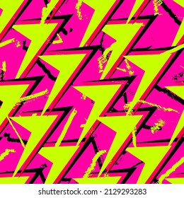 Abstract seamless grunge arrow patter. Grungy stripe repeat print for fashion textile and wrapping.  Textured Geometric endless ornament.