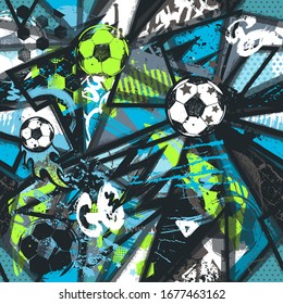 Abstract seamless grunge football pattern. Geometric repeat print for sport textile, clothes, wrapping paper.