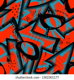 Abstract seamless grunge geometric pattern. 