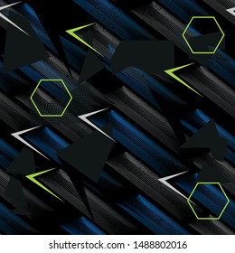 Abstract seamless grunge geometric pattern. Grungy urban repeated backdrop for textile, clothes, wrapping paper.
