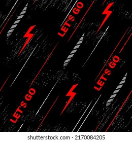 Abstract seamless grunge pattern for boy. Urban style modern background with sport elements. Drive and speed modern creative wallpaper for guys. Extreme style
