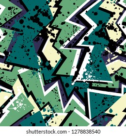 Abstract seamless grunge pattern in bright colors. repeated backdrop for girl, sport and fashion textile, clothes
