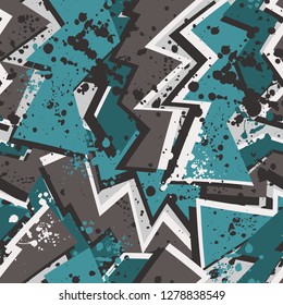 Abstract seamless grunge pattern in bright colors. repeated backdrop for girl, sport and fashion textile, clothes