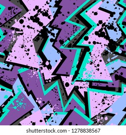 Abstract seamless grunge pattern in bright colors. repeated backdrop for girl, sport and fashion textile, clothes