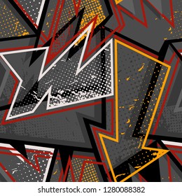 Abstract seamless grunge pattern in bright colors. repeated backdrop for girl, sport and fashion textile, clothes