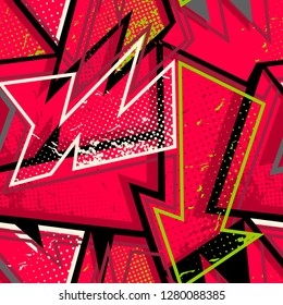 Abstract seamless grunge pattern in bright colors. repeated backdrop for girl, sport and fashion textile, clothes