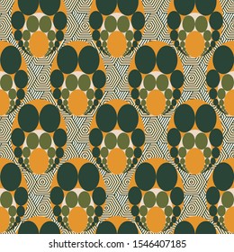 Abstract seamless grunge pattern design for silk scarf pattern with circles and geometric element. For printing on fabrics, kimonos, hijabs.