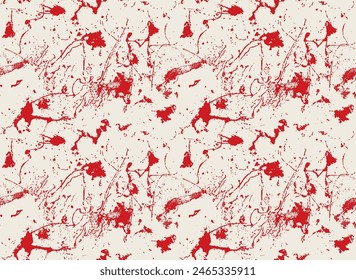 Abstract seamless grunge pattern. Old grey dirty wall with spots and splash of paint or blood. Messy worned monochrome vector background. Suitable for wallpaper design, wrapping paper or fabric