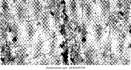 Abstractas patrón grunge sin fisuras. Vieja pared sucia gris con manchas y salpicaduras de pintura. Fondo de Vector monocromo desgastado desordenado. Conveniente para el diseño de Fondo de pantalla, papel de embalaje o tela
