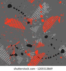 Abstract seamless grunge pattern. Repeated backdrop for boy, sport textile, clothes, wrapping paper. 