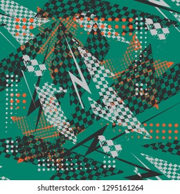 Abstract seamless grunge pattern for sport textile, clothes, wrapping paper. 