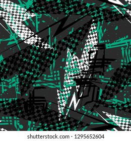 Abstract seamless grunge pattern for sport textile, clothes, wrapping paper. 