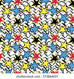 Abstract seamless grunge pattern with stars 