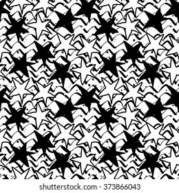 Abstract seamless grunge pattern with stars 