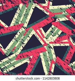 Abstract seamless grunge pattern. Urban style lightning and spray elements. Drive and sport modern creative wallpaper.