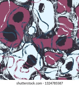 Abstract seamless grunge pattern. Urban style modern background with wavy chaotic elements. Drive modern creative wallpaper
