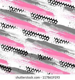 Abstract seamless grunge urban pattern with geometric elements.