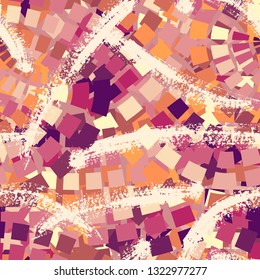 Abstract seamless grunge urban pattern for sport clothes, textile, wrapping paper. Chaotic design with square elements.
