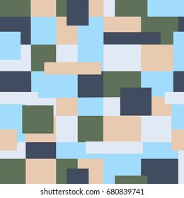 Abstract seamless grunge urban pattern. Bright background. Geometric repeated backdrop for  boy, textile, clothes. Original wallpaper