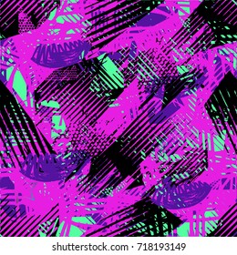 Abstract seamless grunge urban pattern for boys, girls, textile, clothes, wrapping paper. Chaotic repeated backdrop