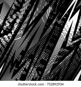 Abstract seamless grunge urban pattern with triangles, lines, ink. Geometric repeated backdrop for boys, textile, clothes. Monochrome wallpaper