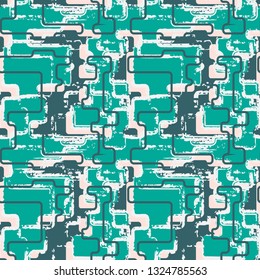 Abstract seamless grungy pattern with wave lines. Grunge urban iterative wallpaper
