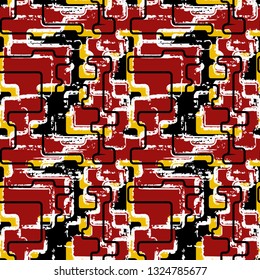 Abstract seamless grungy pattern with wave lines. Grunge urban iterative wallpaper
