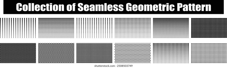 Abstract Seamless halftone dots pattern. Set of Smooth dots Vector illustration spraying on white background. Gradient dots Abstract background of black. Polka dot pattern. Texture Background