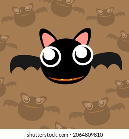 Resumen del patrón de murciélago de Halloween sin fisuras. Patrón creativo vectorial de Halloween con el murciélago. Gracioso patrón de Halloween para textiles y tela.