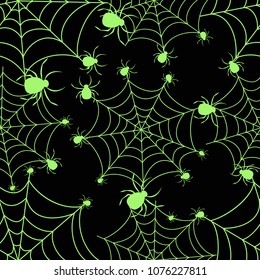 Abstract seamless halloween pattern for girls or boys. Creative vector background with net, spider. Funny pattern for textile and fabric. Fashion spider net style. Colorful picture