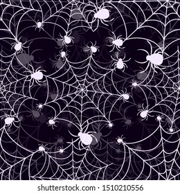 Abstract seamless halloween pattern for girls or boys. Creative vector halloween background with net, spider. Funny halloween pattern for textile and fabric. Fashion spider net style. Colorful picture