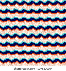 Abstract seamless hand draw wave pattern