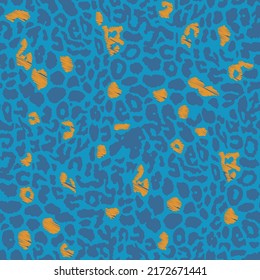 Abstract Seamless Hand Drawing Leopard Cheetah Animal Skin Vector Pattern Isolated Background