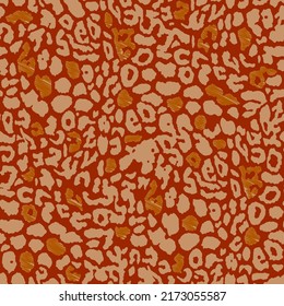Abstract Seamless Hand Drawing Leopard Cheetah Animal Skin Vector Pattern Isolated Background