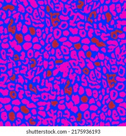 Abstract Seamless Hand Drawing Leopard Cheetah Animal Skin Vector Pattern Isolated Background