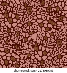Abstract Seamless Hand Drawing Leopard Cheetah Animal Skin Vector Pattern Isolated Background