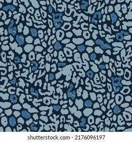 Abstract Seamless Hand Drawing Leopard Cheetah Animal Skin Vector Pattern Isolated Background
