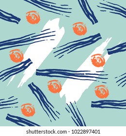 Abstract seamless hand drawn brush pattern