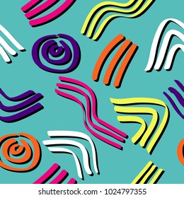 Abstract seamless hand drawn brush pattern