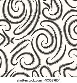 Abstract seamless hand drawn curved line pattern.