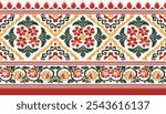 abstract seamless hand drawn ethnic border design. traditional mughal border.azetec pattern border design. Geometric Vector Textile Border Design.saree print.